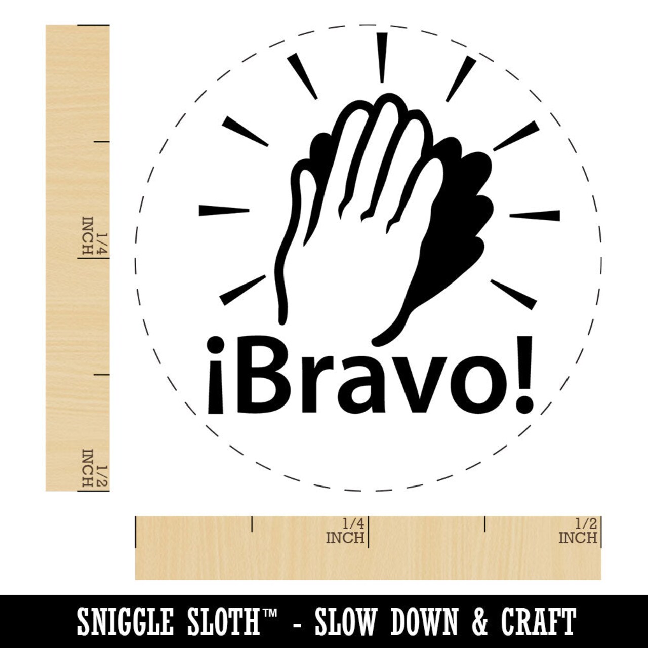 Bravo Clapping Hands Happy Celebration Spanish Teacher Stamp Self-Inking Rubber Stamp for Stamping Ink Stamper